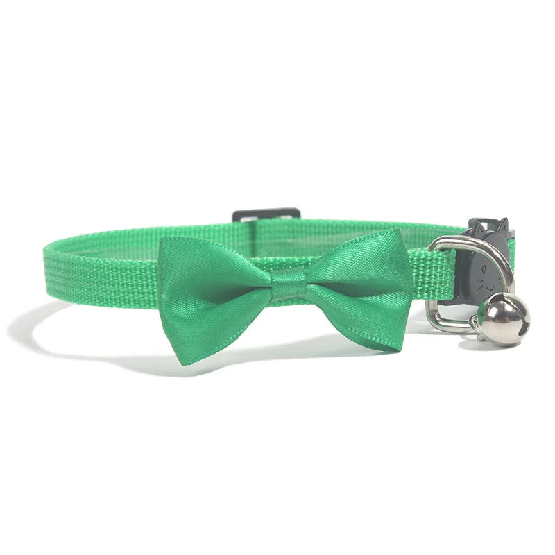 Multicolor Adjustable Pet Bow Bell Collars - Cute Cat Accessories and Supplies