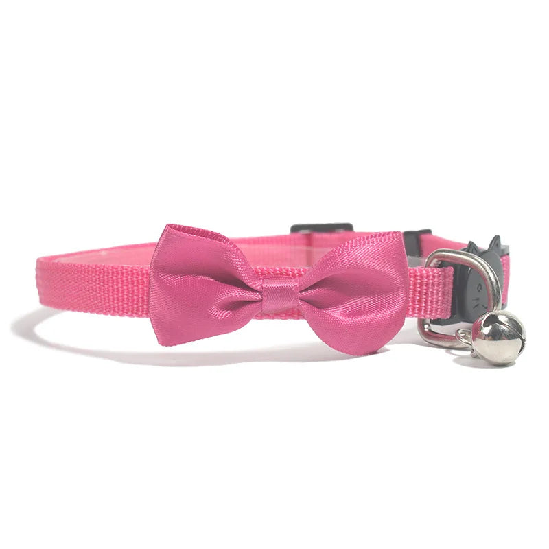 Multicolor Adjustable Pet Bow Bell Collars - Cute Cat Accessories and Supplies