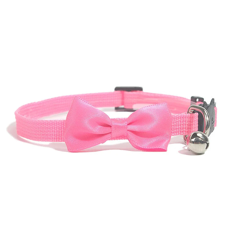 Multicolor Adjustable Pet Bow Bell Collars - Cute Cat Accessories and Supplies