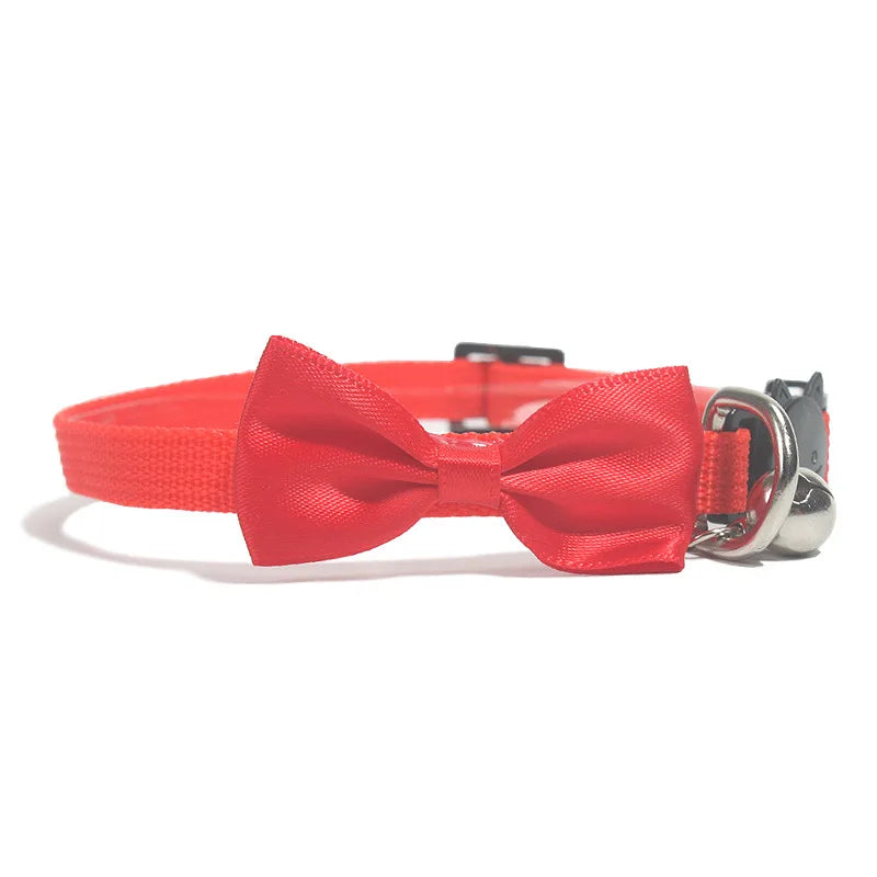 Multicolor Adjustable Pet Bow Bell Collars - Cute Cat Accessories and Supplies