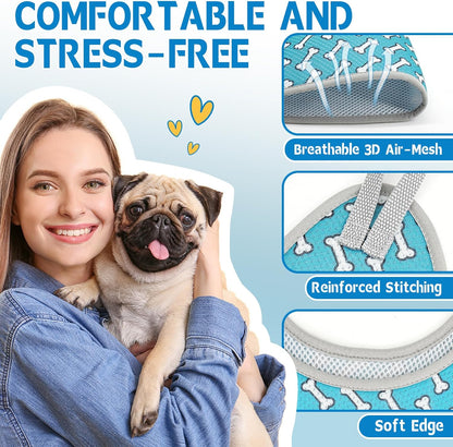 Dog Grooming Hammock Harness for Cats Dogs, Relaxation Pet Grooming Hammock Restraint Dog & Small Animal Leashes Sling Fo (Coral Blue, M（ Legs Spacing：9"-12.5" / Max W：50LBS ）)