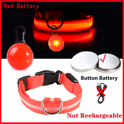 USB Rechargeable Illuminated Dog Collar with Detachable Pendant - Luxury LED Light for Small Dogs and Cats - Night Safety Collar Wholesale